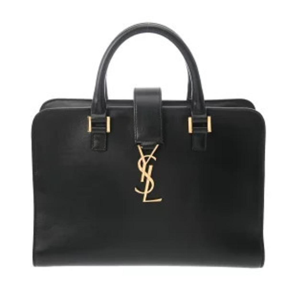 Saint Laurent Baby Cabas Bag Black Grained Calf Leather Handbag